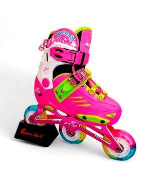 Детские раздвижные роликовые коньки с подсветкой колес (размер 28–31)